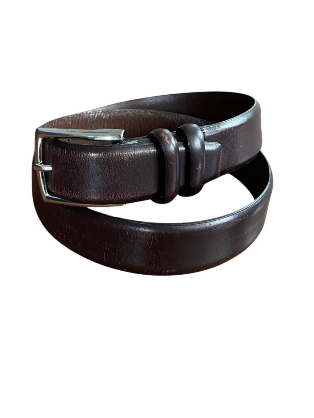 Polo Ralph Lauren Leather Dress Belt Brown Sz 34 Men's Silver Buckle